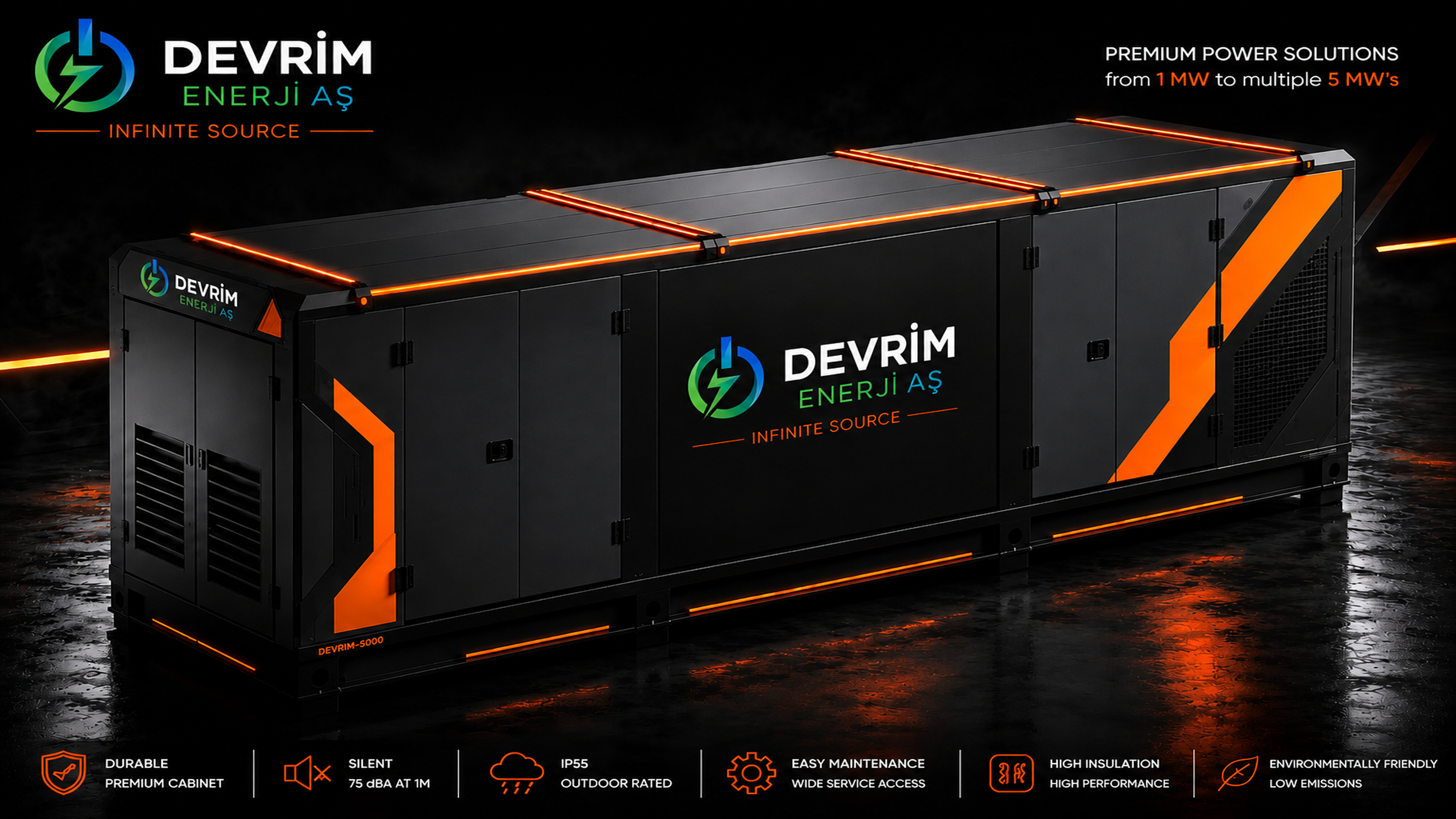 DevrimUPS-5000 premium containerized power platform